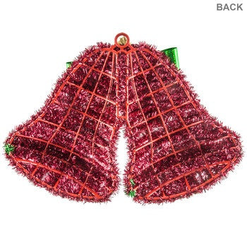 2D Double Bell Tinsel Wreath Wall Decor
