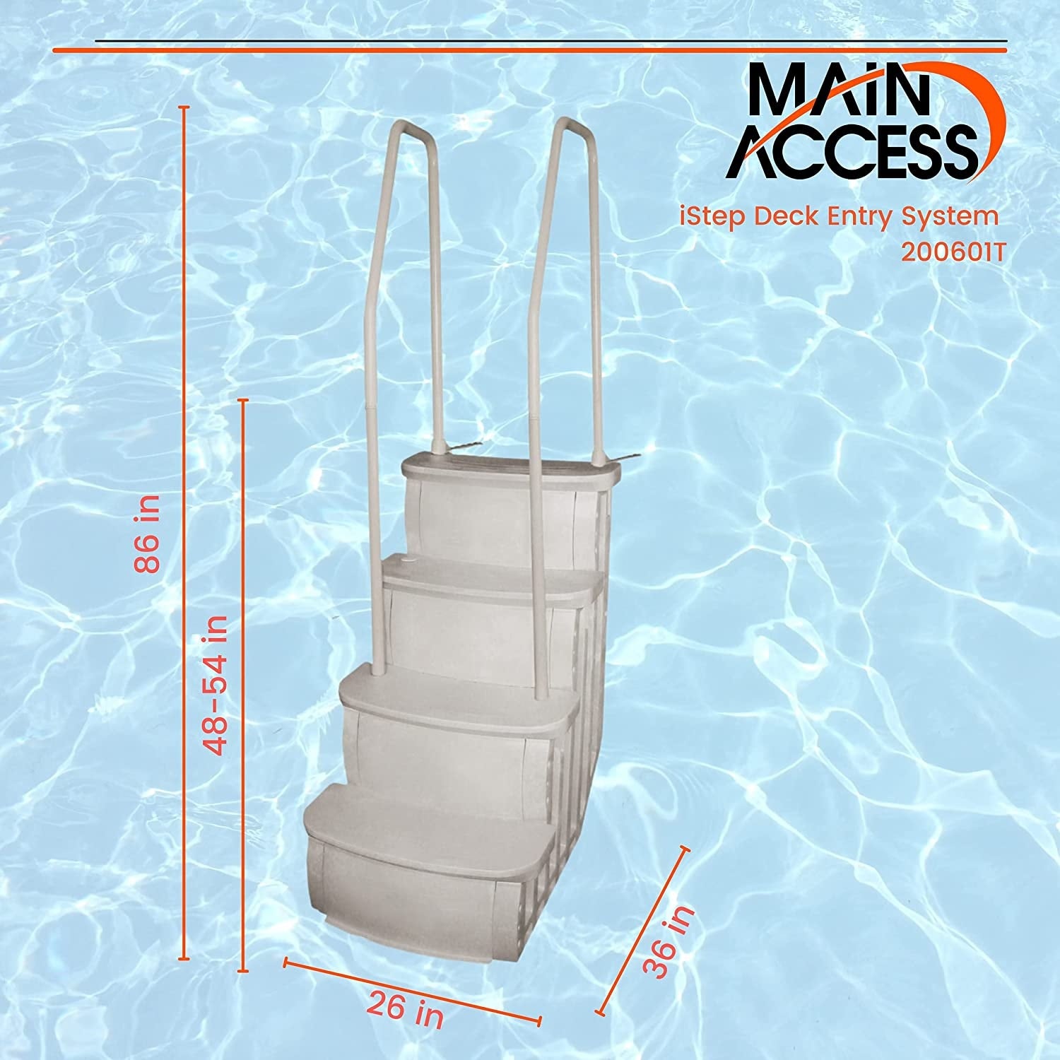 iStep Deck Entry Steps Ladder for Above Ground Swimming Pool