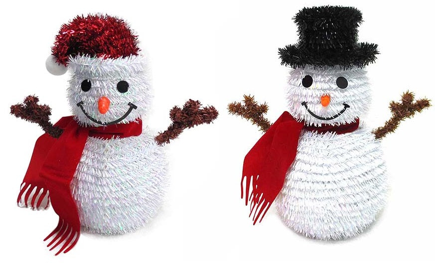 3D Tinsel Snowman Tabletop Decoration