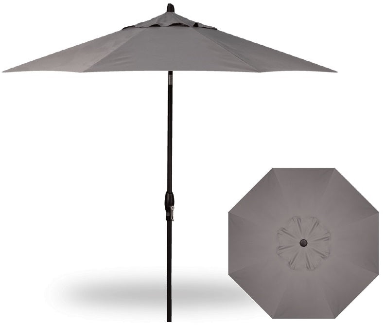 9' Auto Tilt Market Black Frame Charcoal Canopy Umbrella