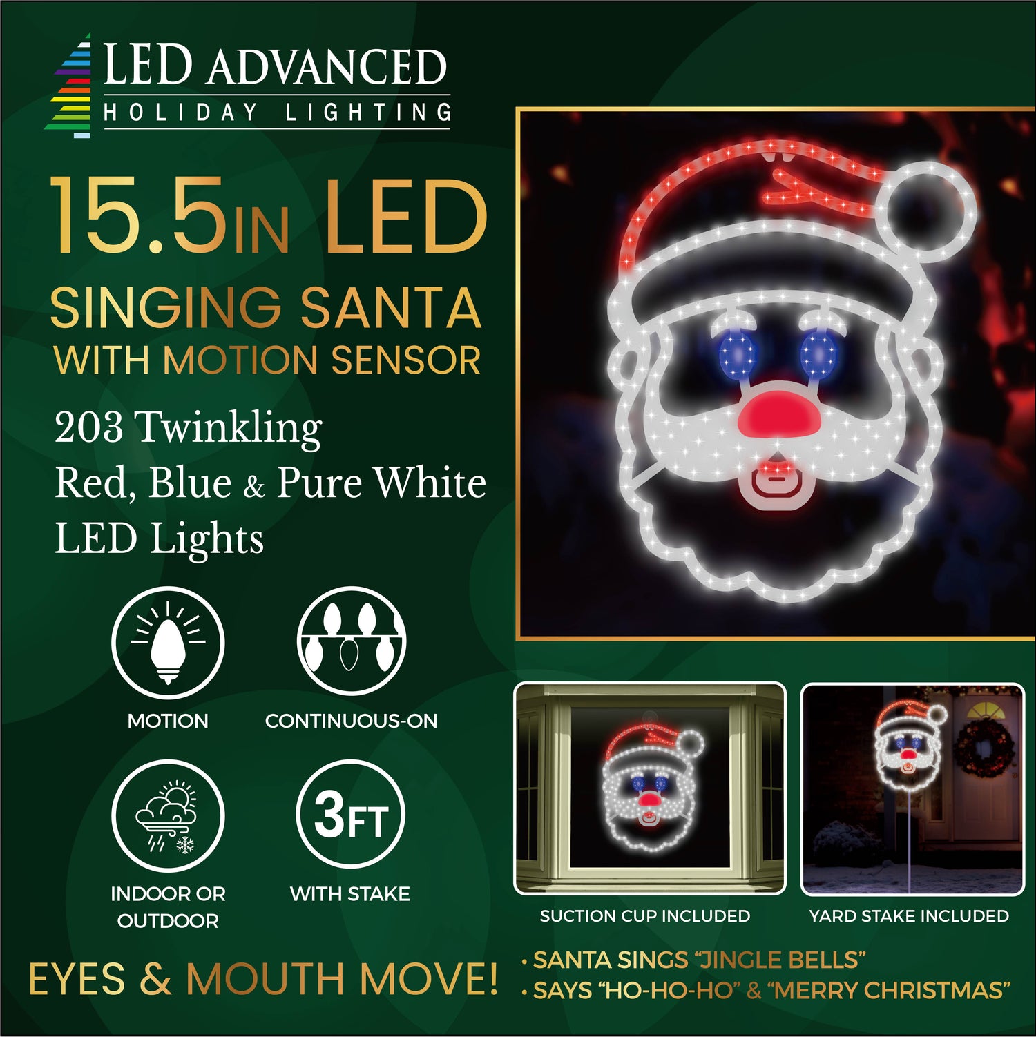 LED singing Santa decoration.