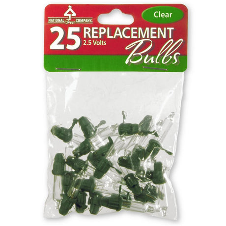 Set of 25 Replacement 2.5 Volt Clear Miniature Christmas Light Bulbs
