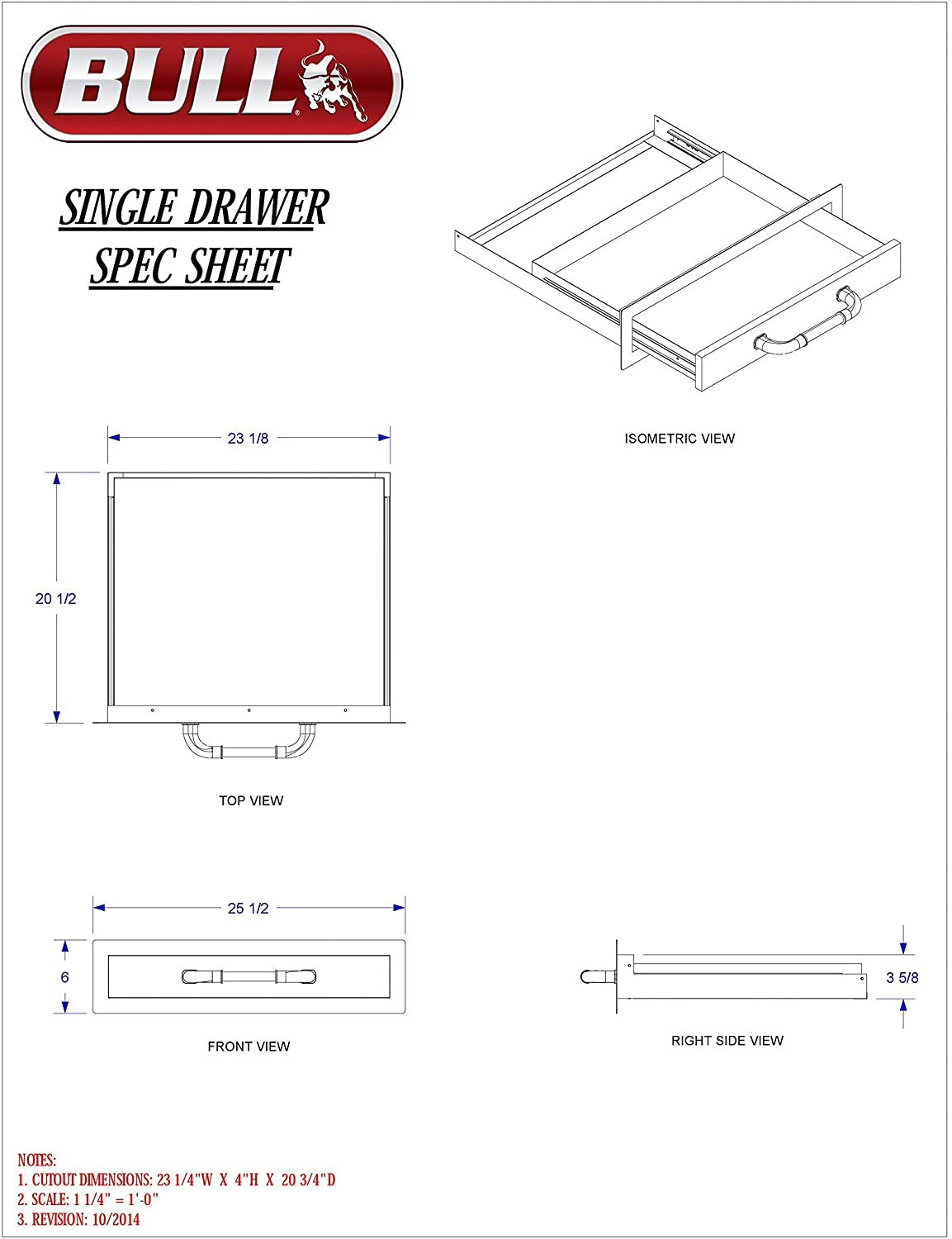 Bull Stainless Steel Accessory Storage Single Drawer