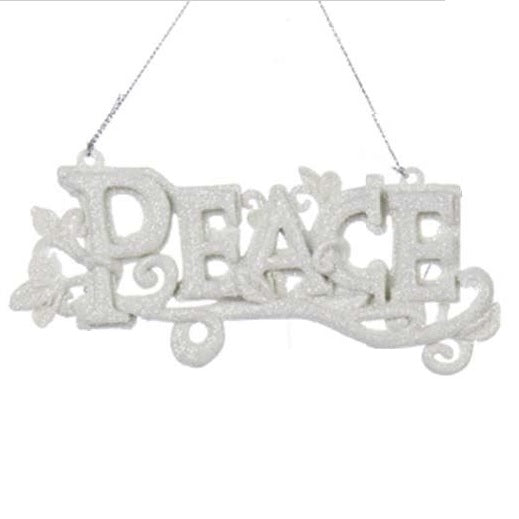 Ornaments read "LOVE" or "PEACE" or "JOY" or "HOPE."
