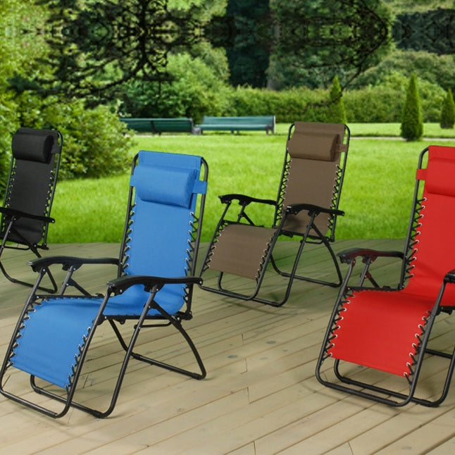 Folding chairs. This is a picture showing different color options.
