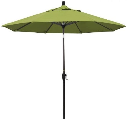 9' Auto Tilt Market Black Frame Macaw Canopy Umbrella Thin Pole