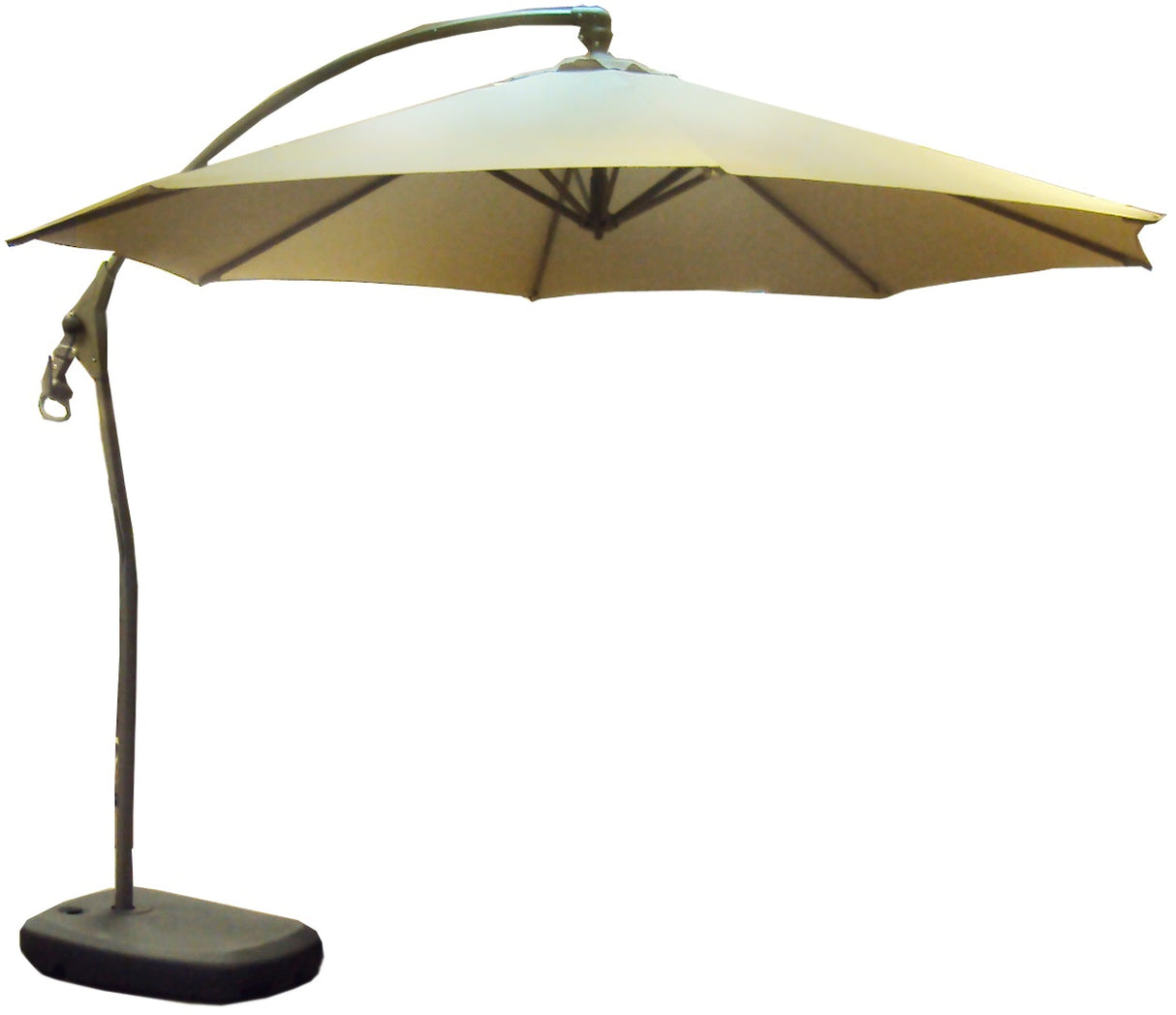 10' Octagon Offset Champagne Frame Umbrellas with Base