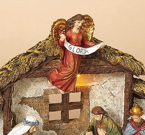 12.2" Battery-Operated Light Up Nativity Scene
