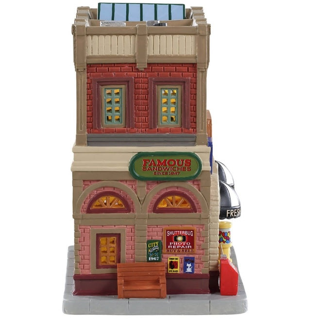 Lemax Jukebox Junction Lighted Building: Big Bite Sandwiches #95495