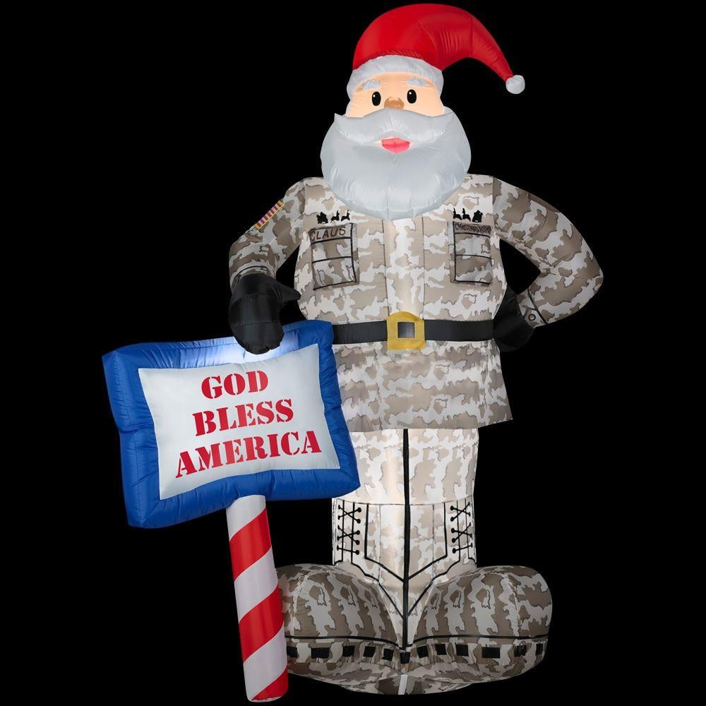 7' Airblown® Inflatable Military Santa