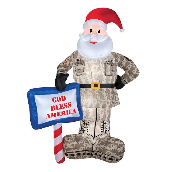 7' Airblown® Inflatable Military Santa