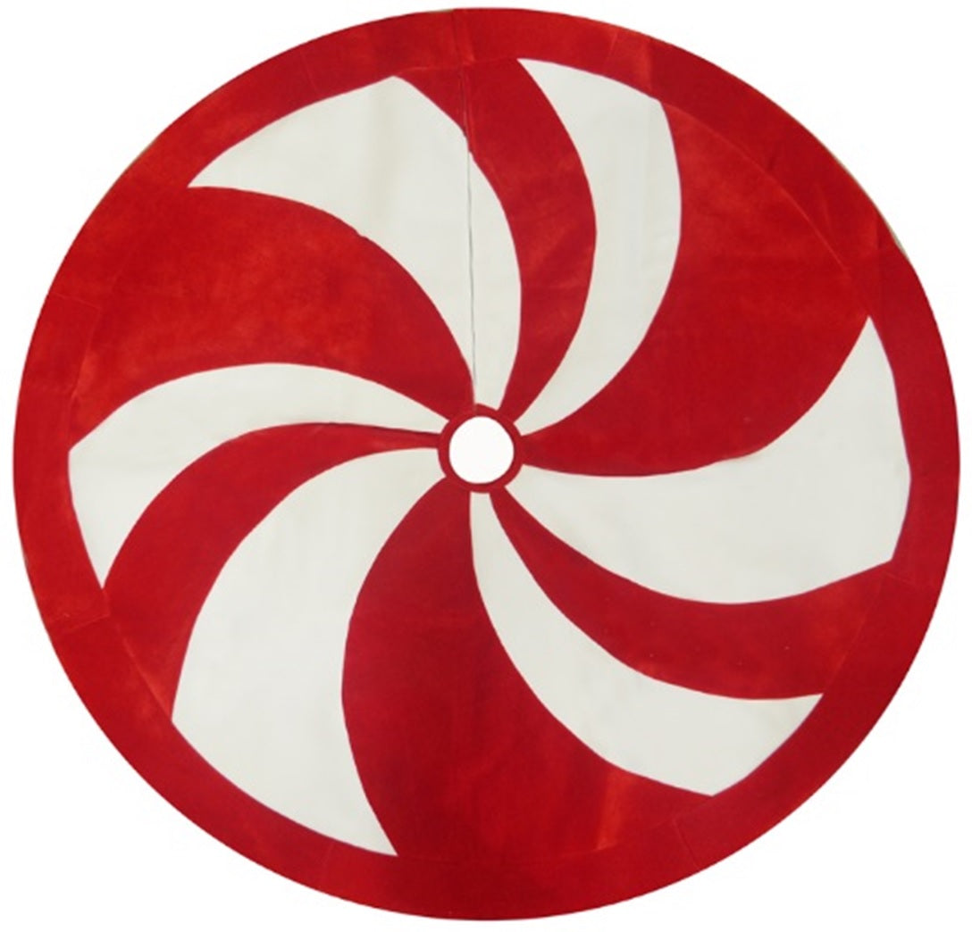 48" Peppermint Swirl Christmas Tree Skirt
