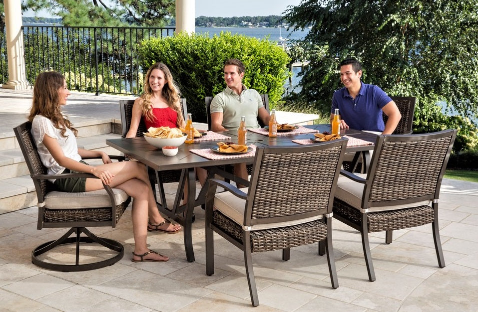 Thatcher Woven Padded Patio Dining Sets