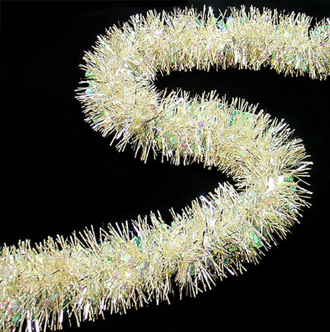 10' Fancy Iridescent Starburst Reusable Tinsel Garland