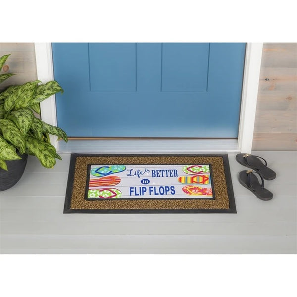 Decorative Brown Scroll Sassafras Doormat Tray