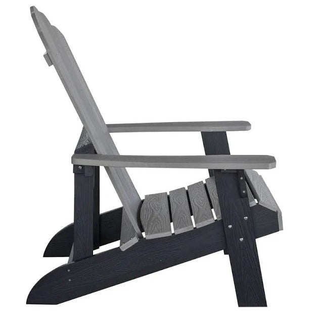 Side profile of the Adirondack chair