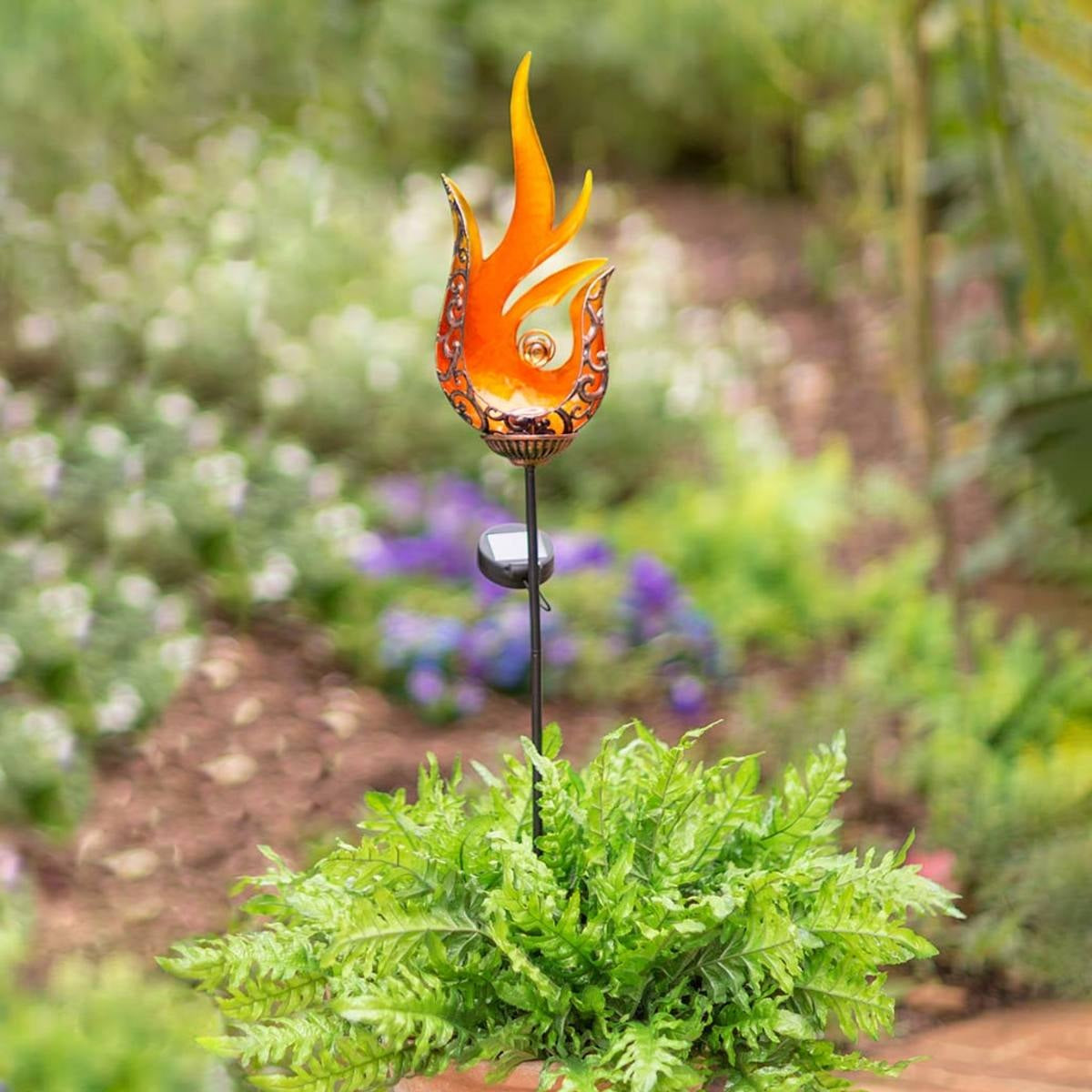 Flame-Shaped Lighted Solar Garden Stake