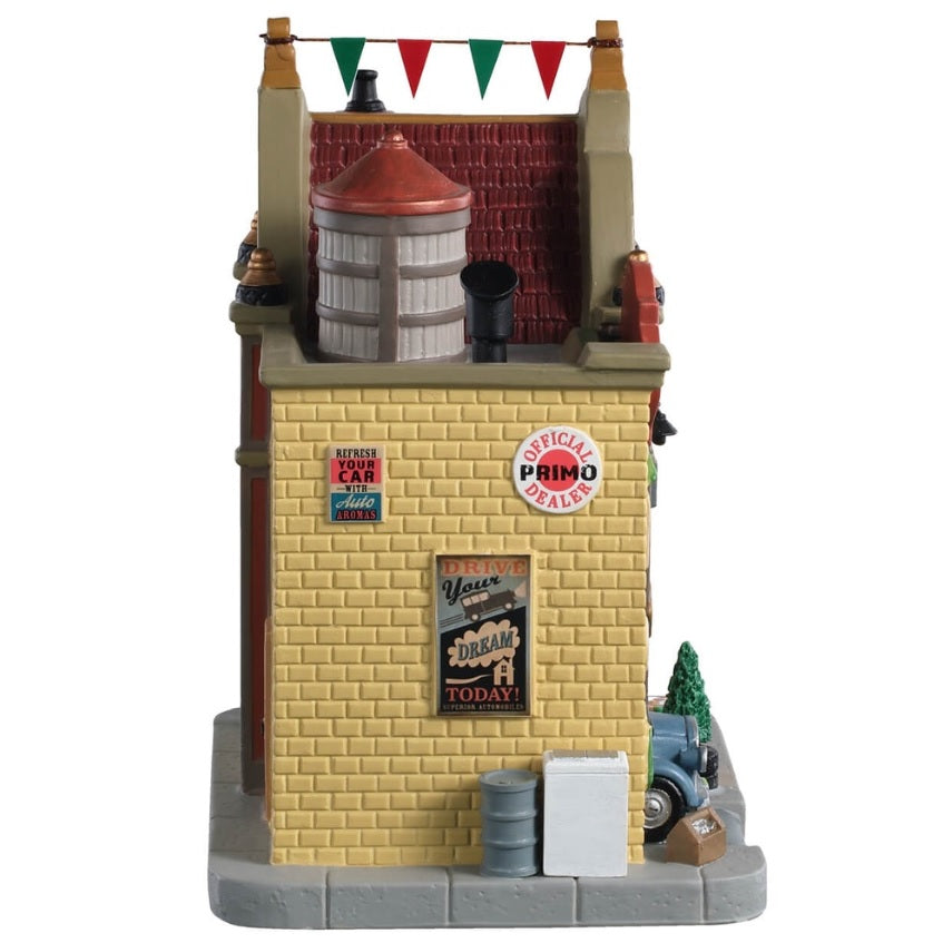 Lemax Caddington Village Lighted Building: Superior Automobiles #05643