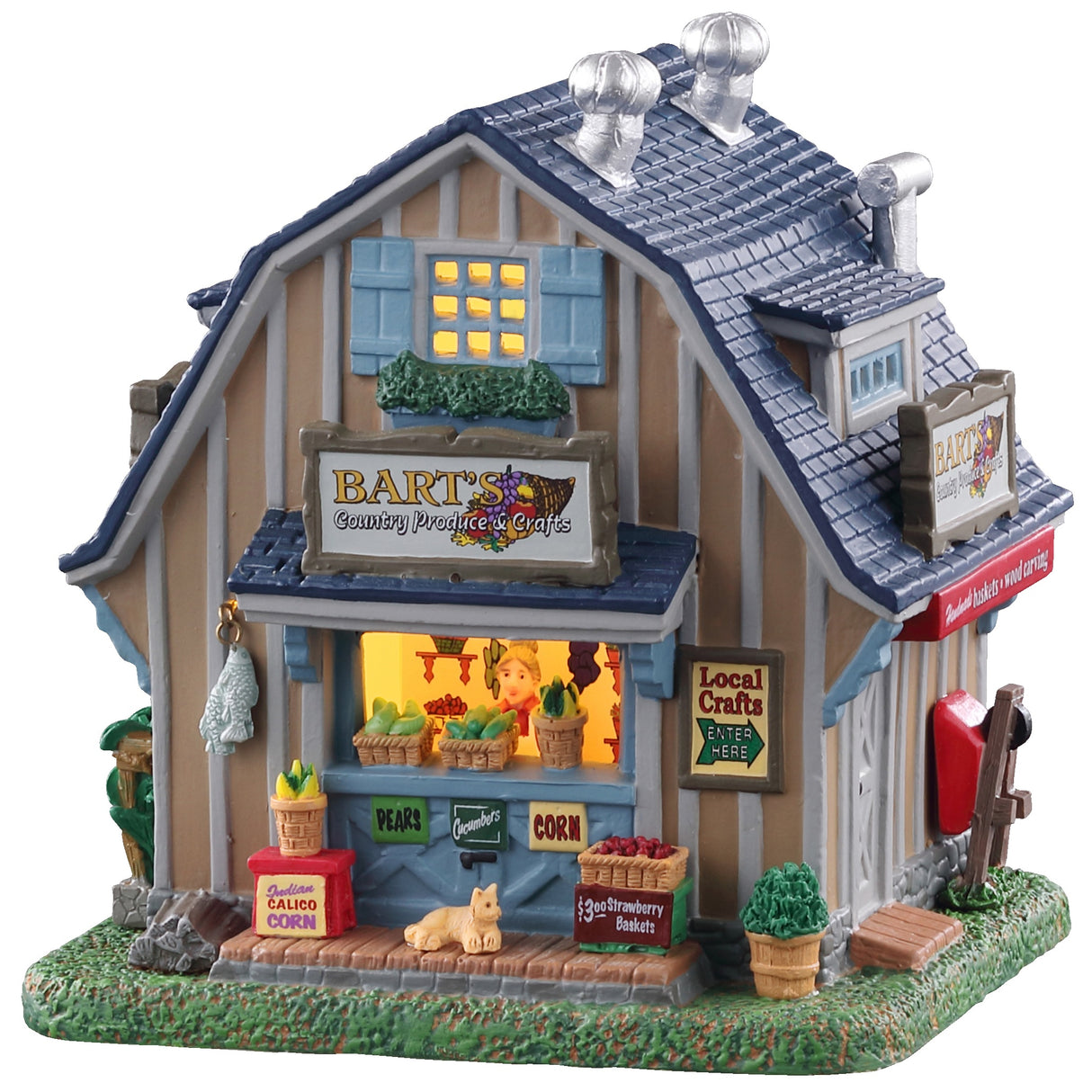 Lemax Harvest Crossing Lighted Building: Bart's Country Produce & Crafts #05663