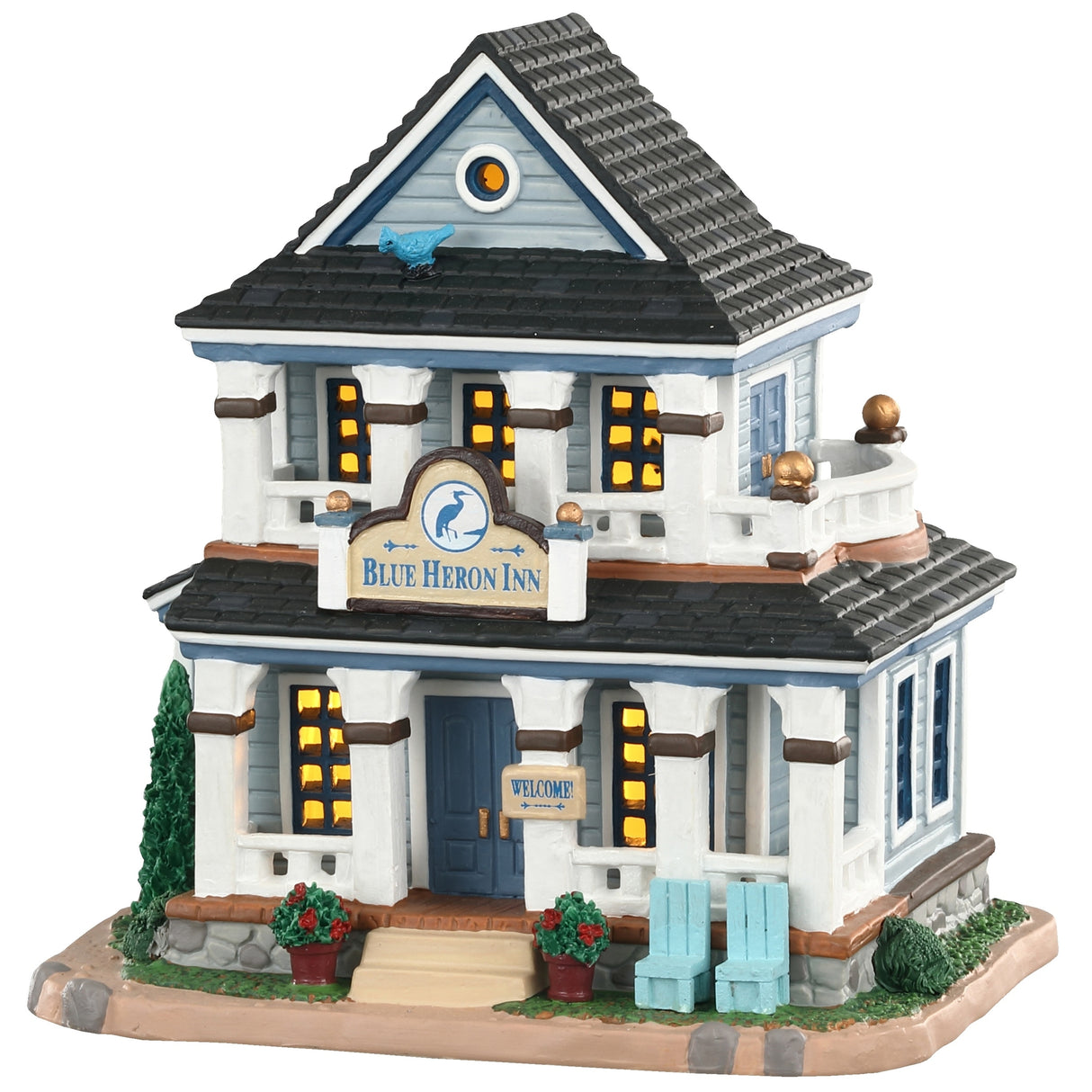 Lemax Plymouth Corners Lighted Building: Blue Heron Inn #05631
