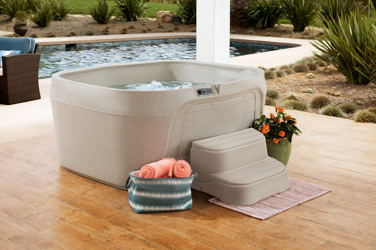Curved Sand Roto Molded Spa Steps for Freeflow Cascina Hot Tub