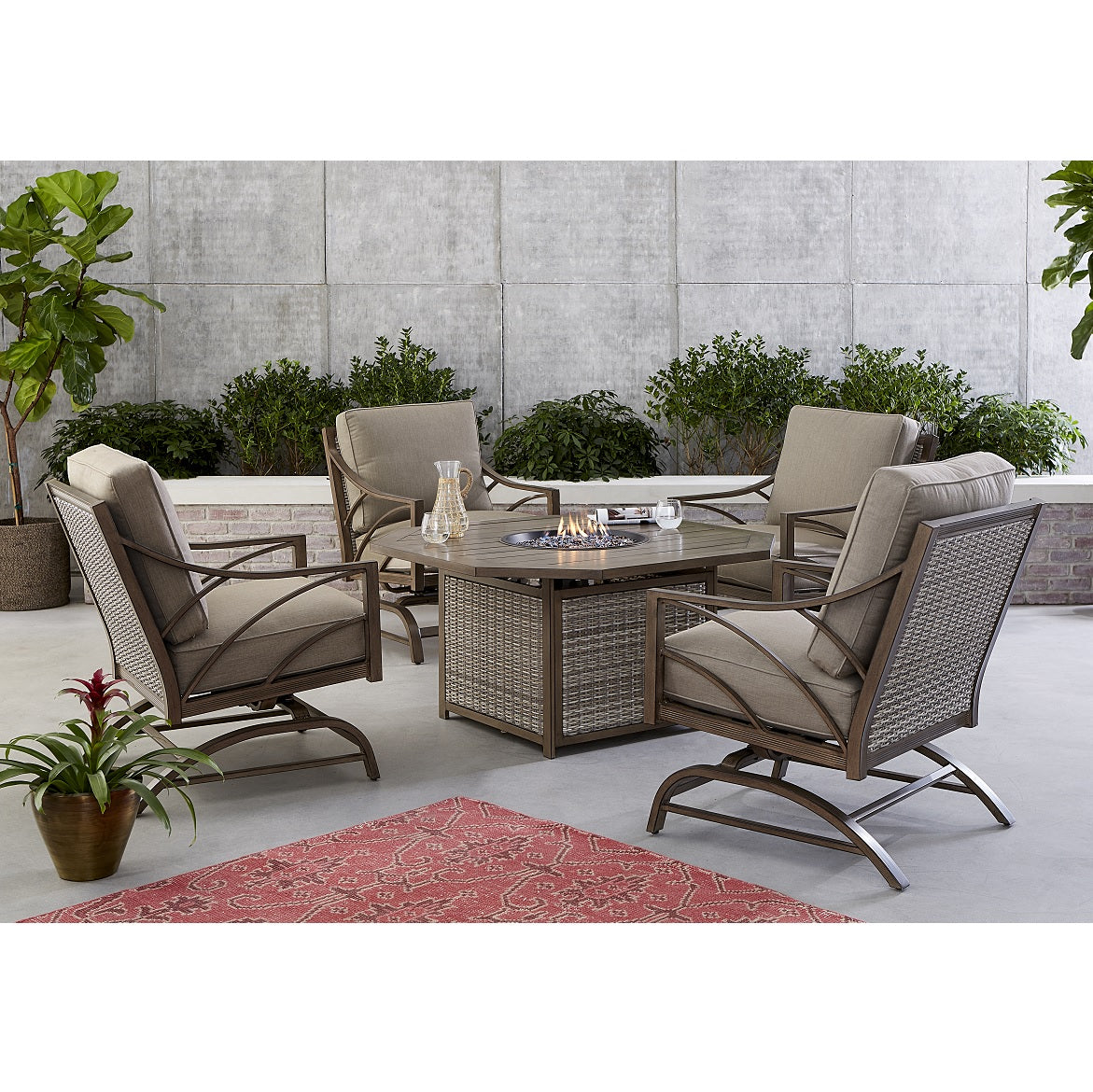 Peoria Deep Seating Fire Pit Chat Sets