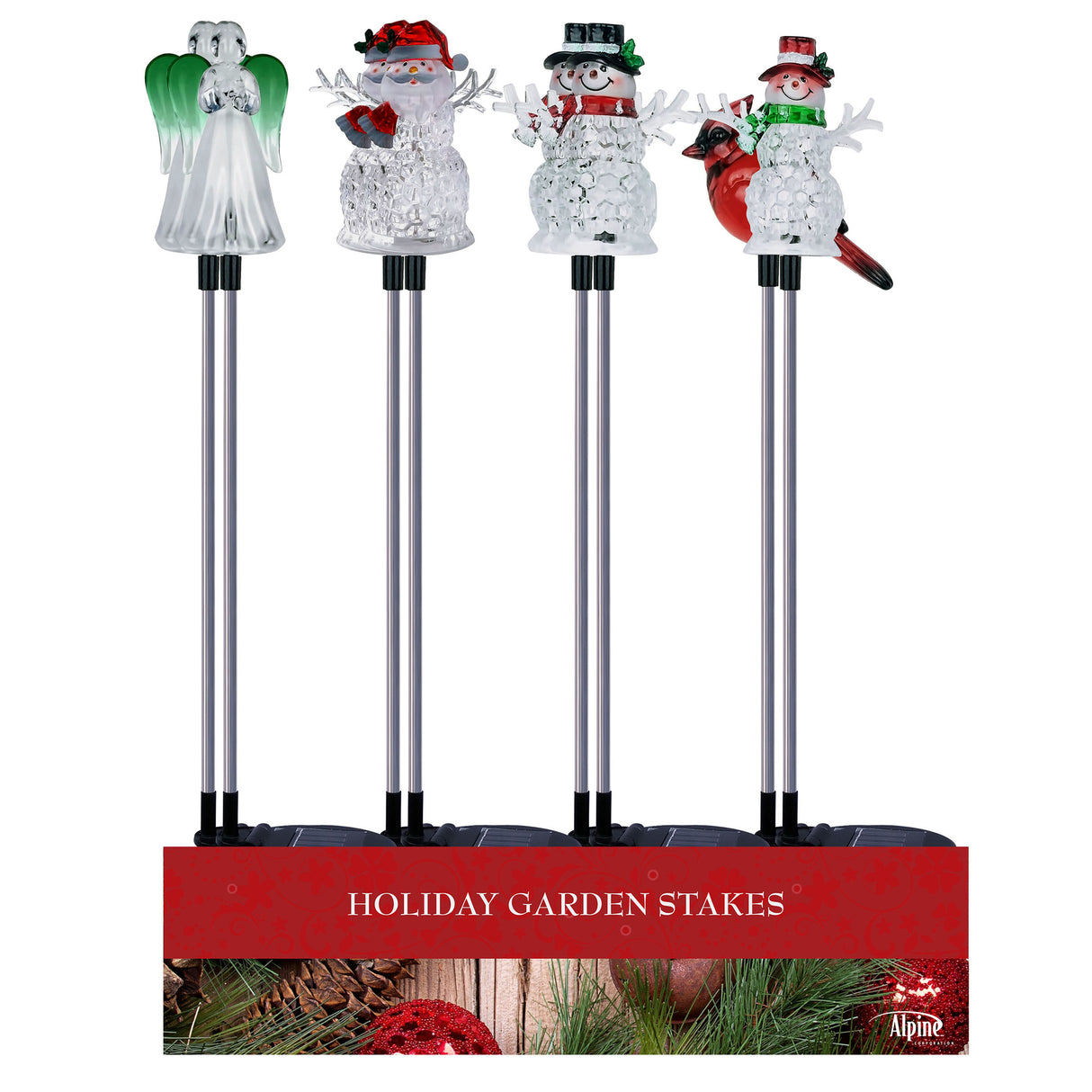 Solar-Powered LED Winter Icon Acrylic Garden Stake