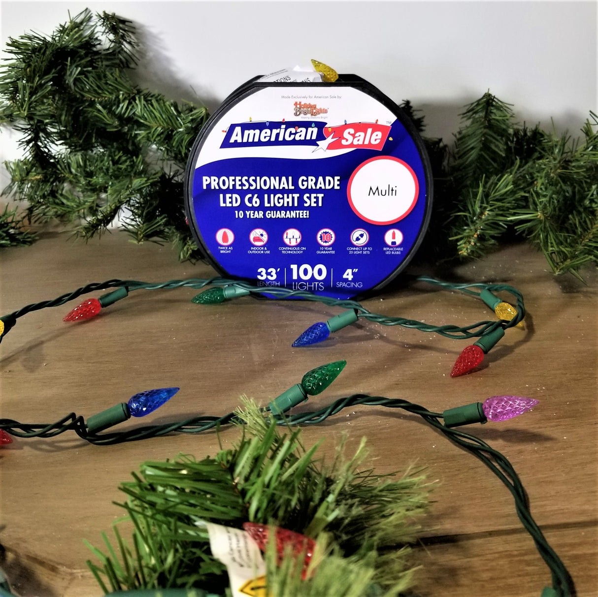 Set of 100 Professional Grade Twice Bright C6 LED Lights