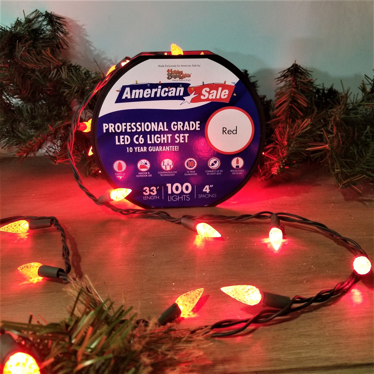 Set of 100 Professional Grade Twice Bright C6 LED Lights