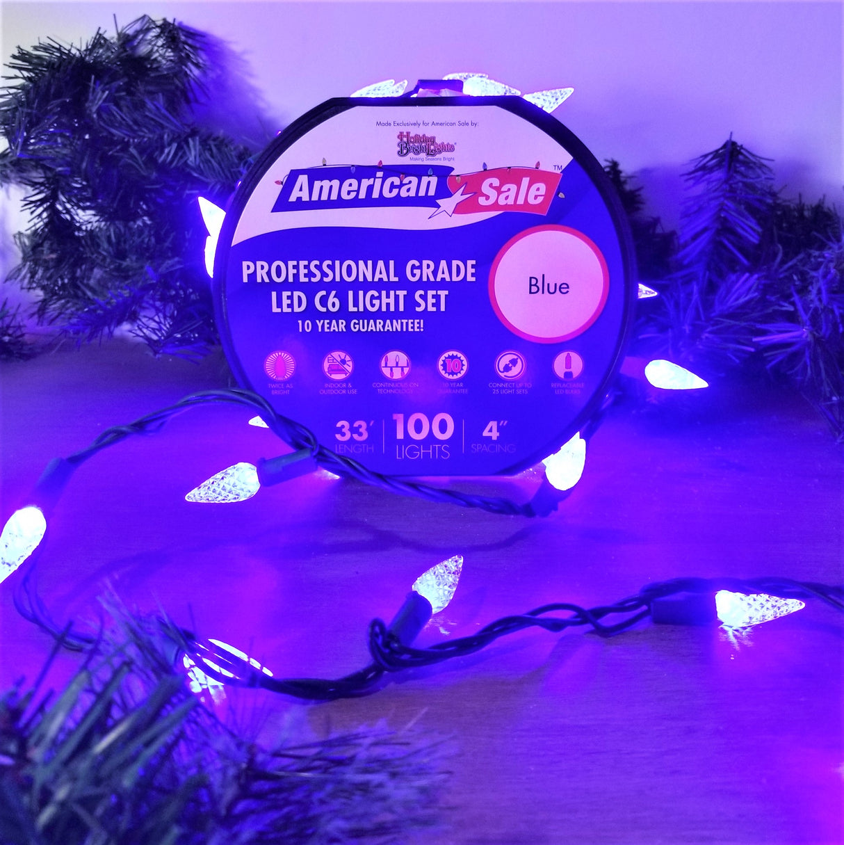 Set of 100 Professional Grade Twice Bright C6 LED Lights