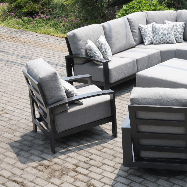 Saddlebrook Cushioned Patio Sectional Deep Seating Sets