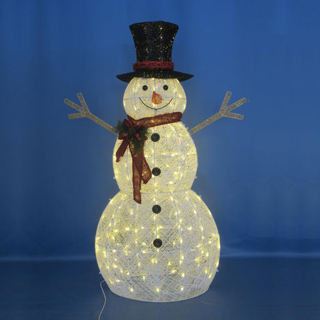 60" Pre-Lit Crystal Snowman Lawn Decoration
