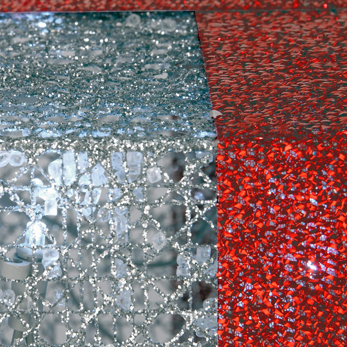 Set of 3 Pre-Lit Crystal Champagne Gift Box Sculptures