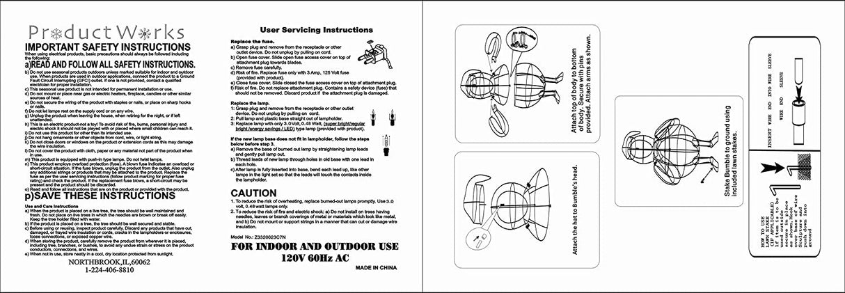 3D Lighted Soft Tinsel Bumble Sculpture