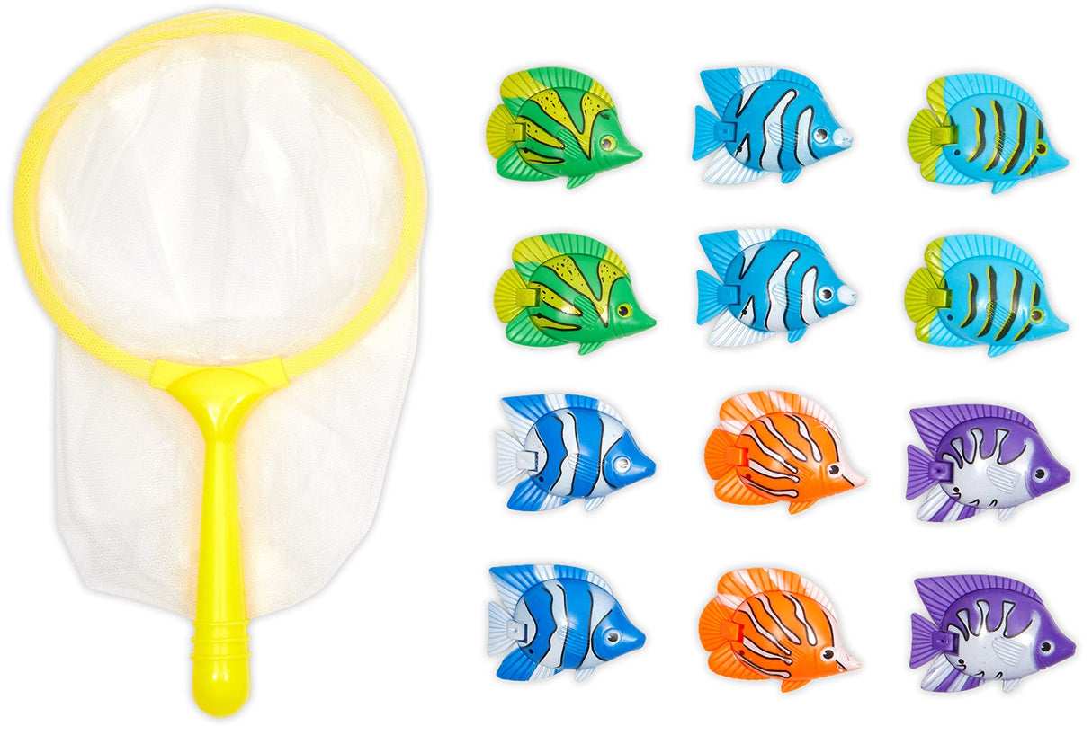 Pool game consisting of a net and colorful fish. Perfect for diving games.