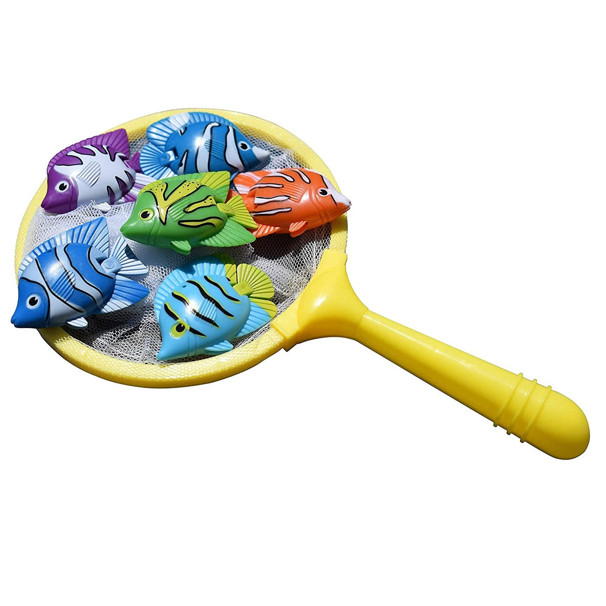 Pool game consisting of a net and colorful fish. Perfect for diving games.