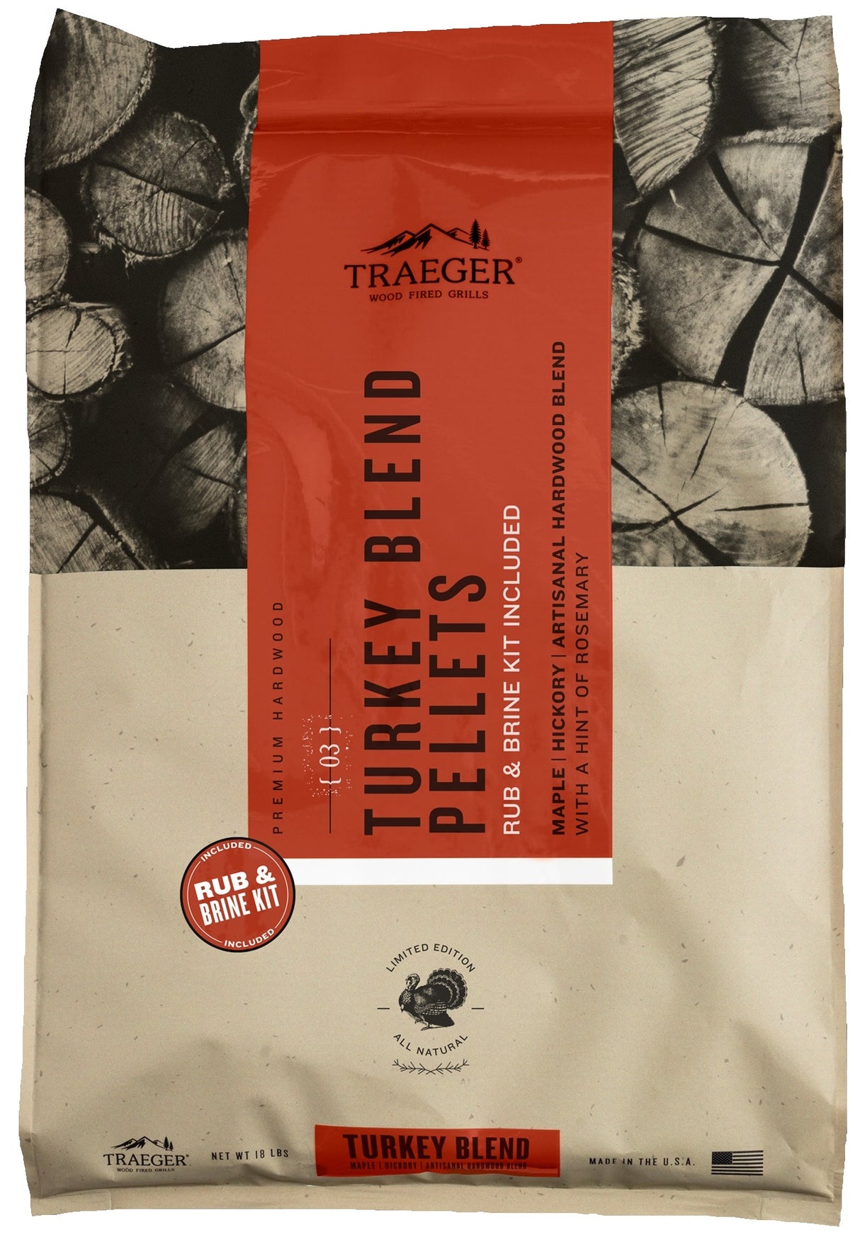 Traeger Turkey Blend with Brine Wood Pellets 20 lb. Bag