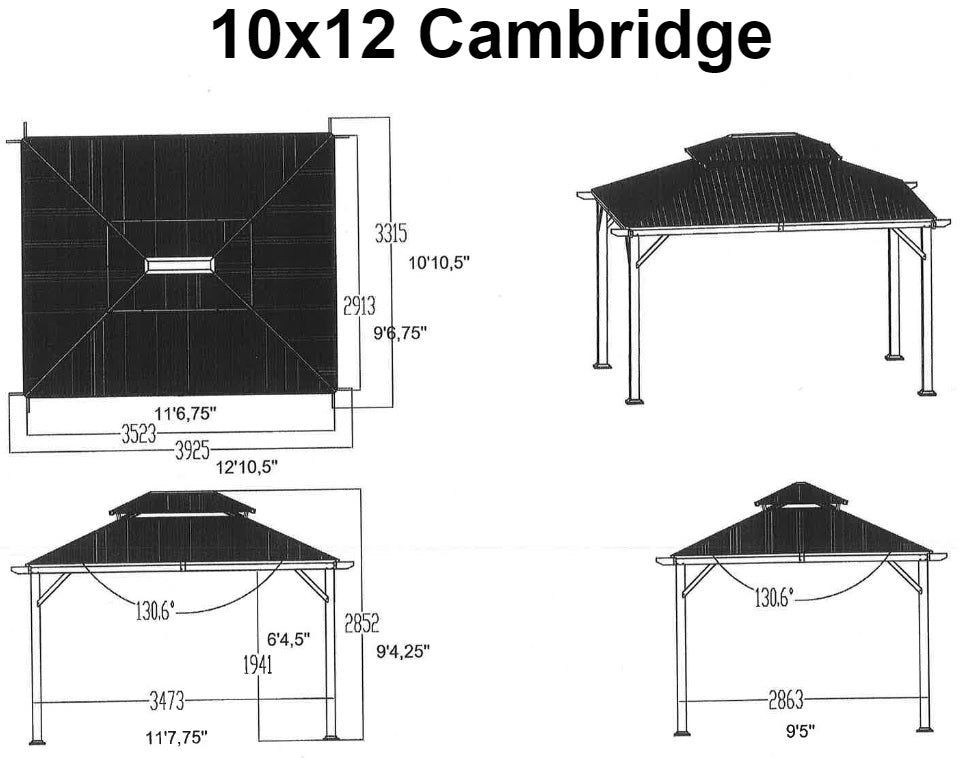 Cambridge Nutmeg Hard Top Gazebos
