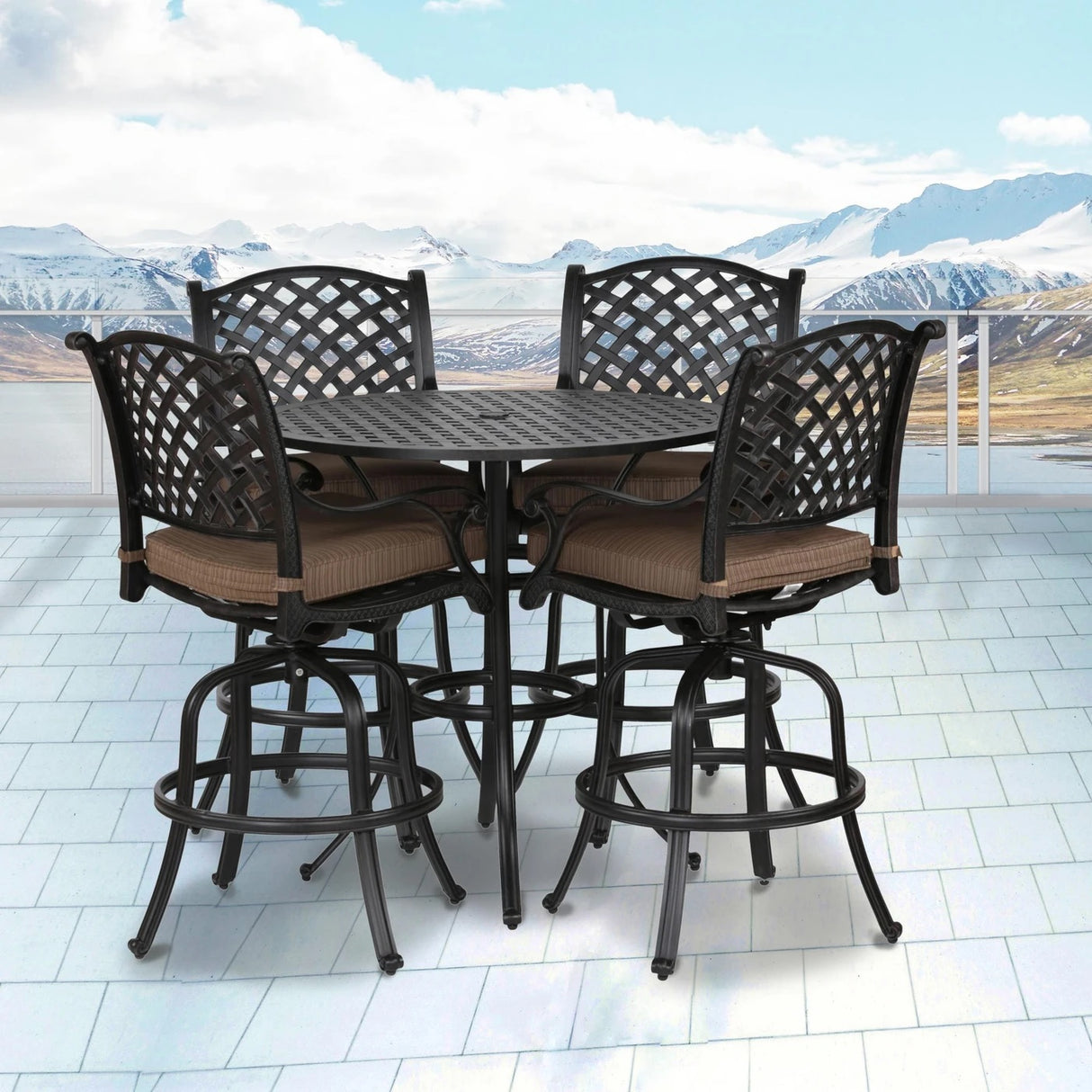 Stonegate Cushioned Bar Height Patio Set