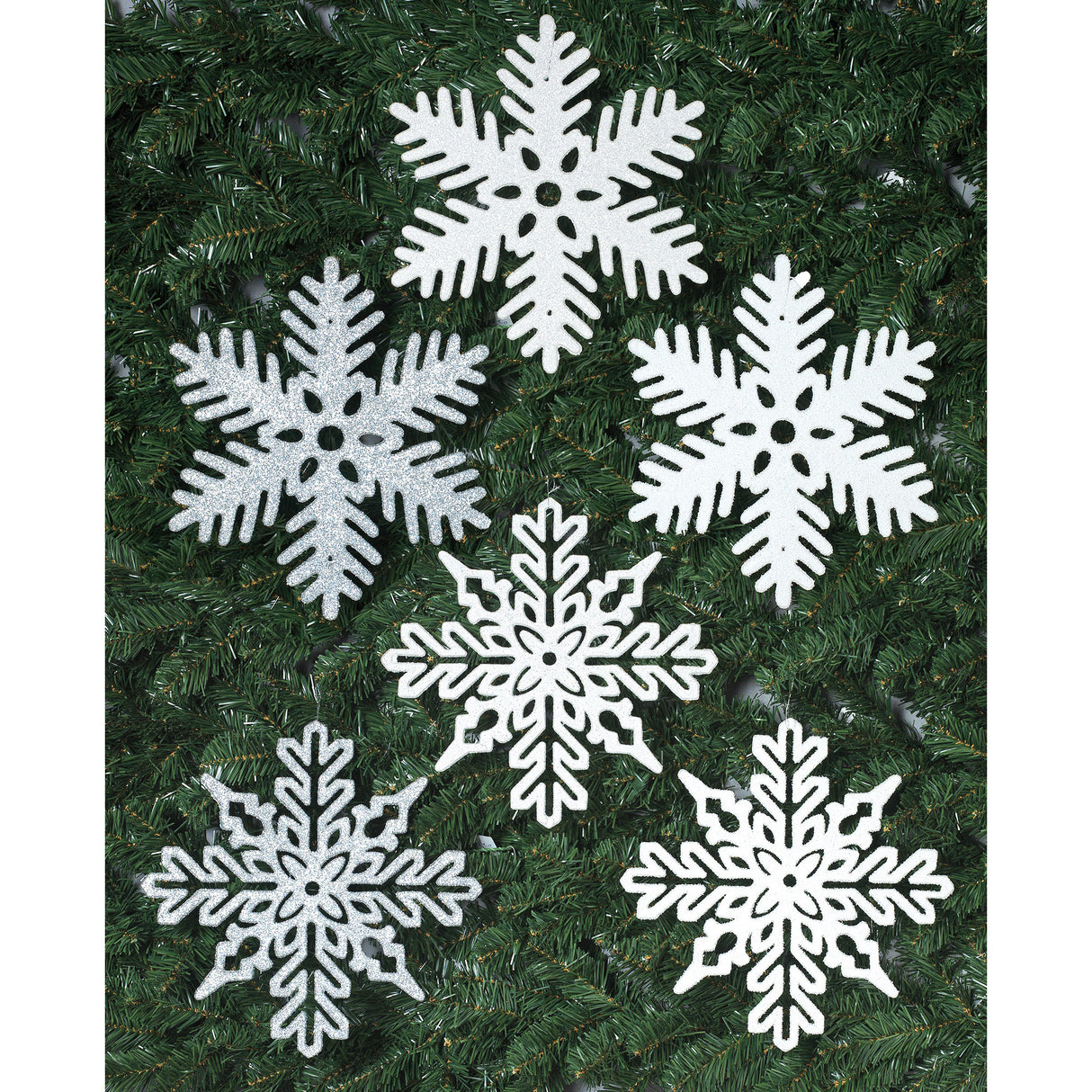 11" Plastic Glitter Snowflake Ornament