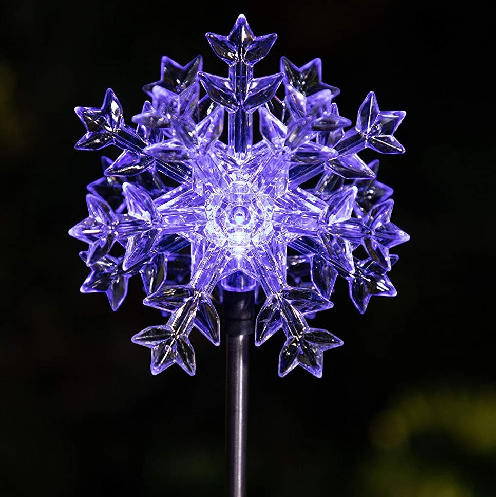 Solar Powered Motion LED Snowflake Garden Light