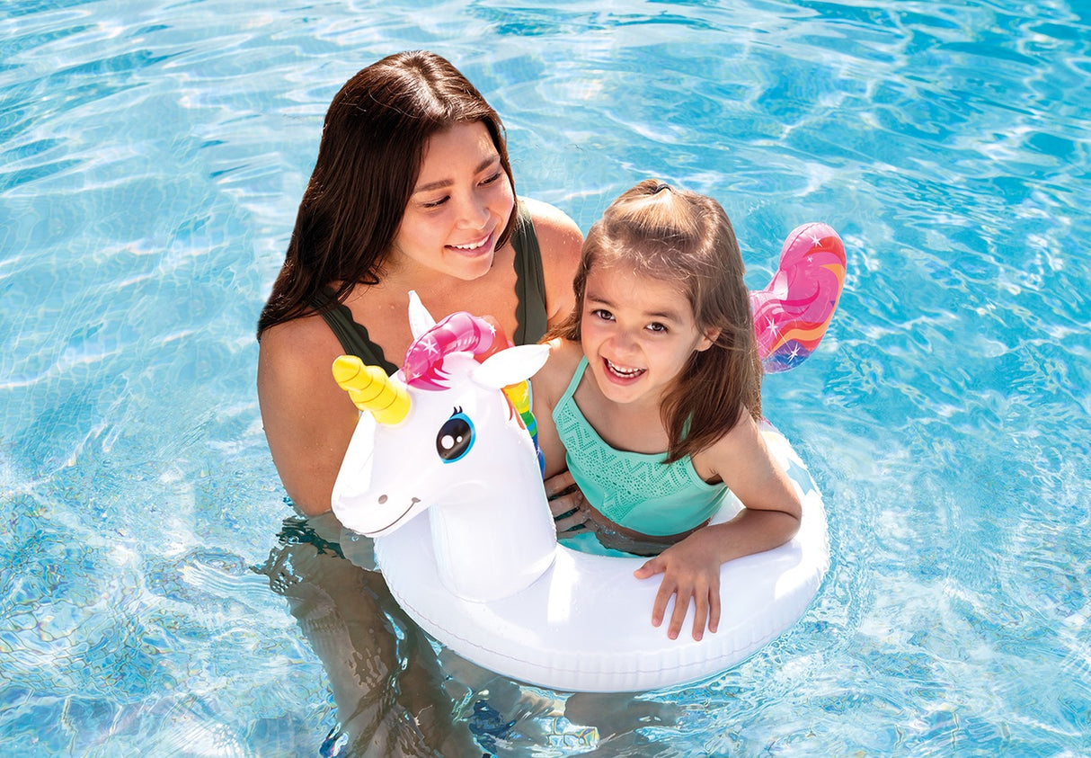 Inner tube for kids shaped like a unicorn.