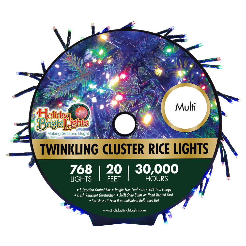 Reel of Multi Cluster Christmas Rice Lights