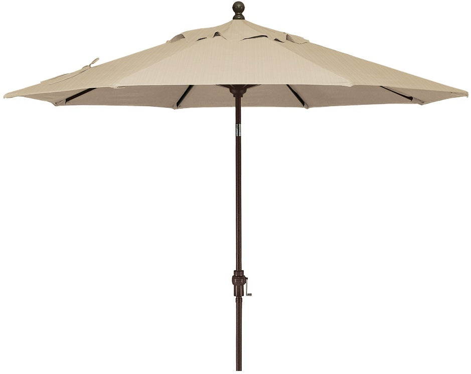 9' Auto Tilt Market Bronze Frame Cream Canopy Umbrella Thin Pole