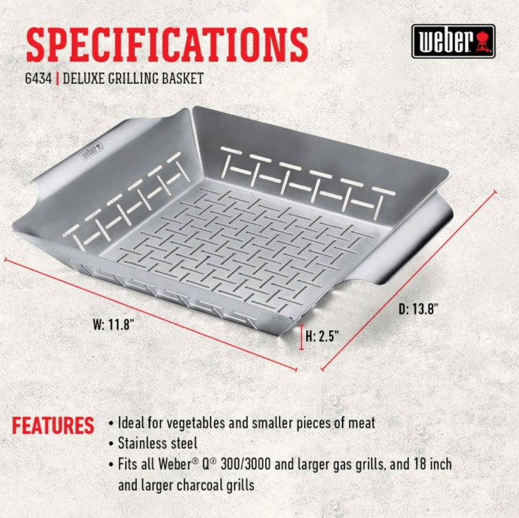 Weber Deluxe Square Grilling Basket 6434