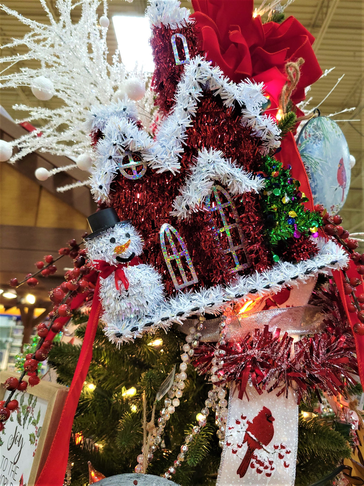 2D Tinsel Church Tabletop Holiday Decoration