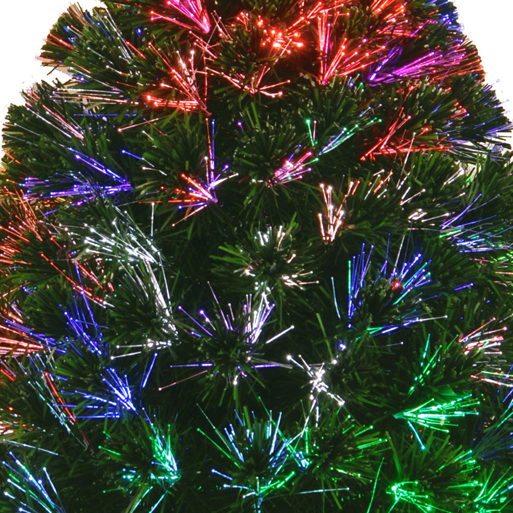 3 ft. tall fiber optic tree with a gold base.