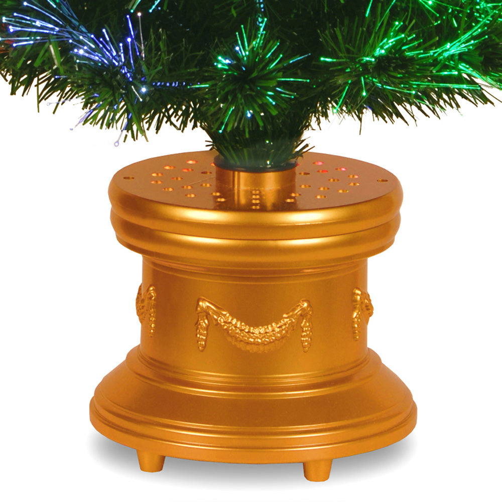3 ft. tall fiber optic tree with a gold base.