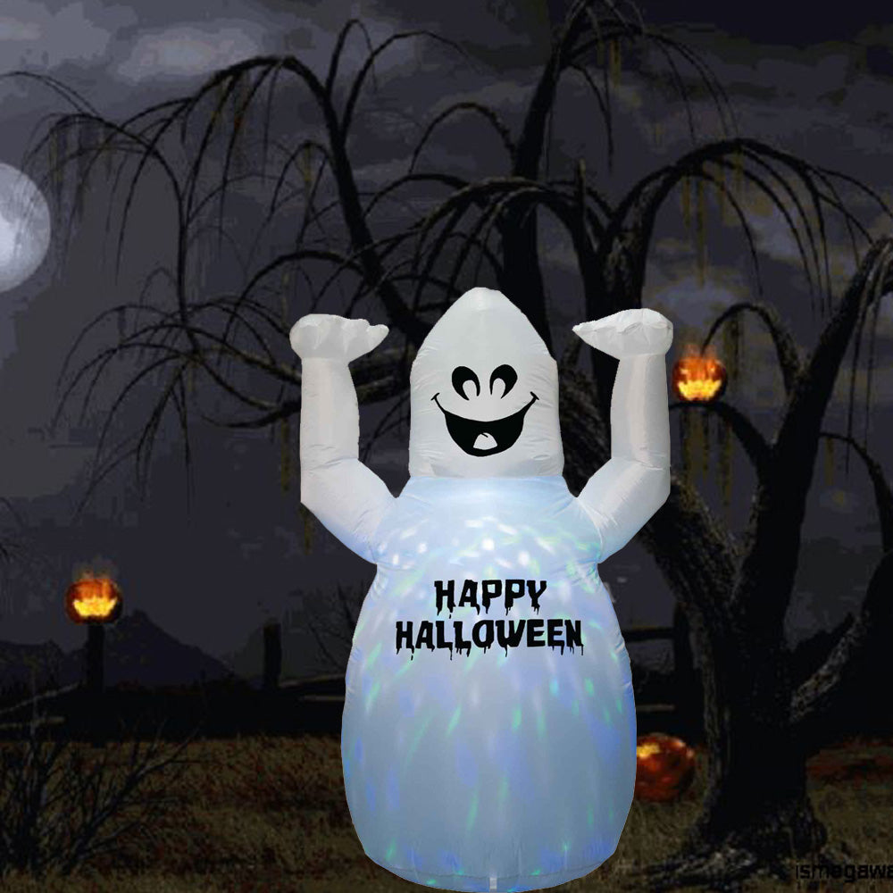 6' Air Inflatable Projection Lighted Happy Halloween Ghost