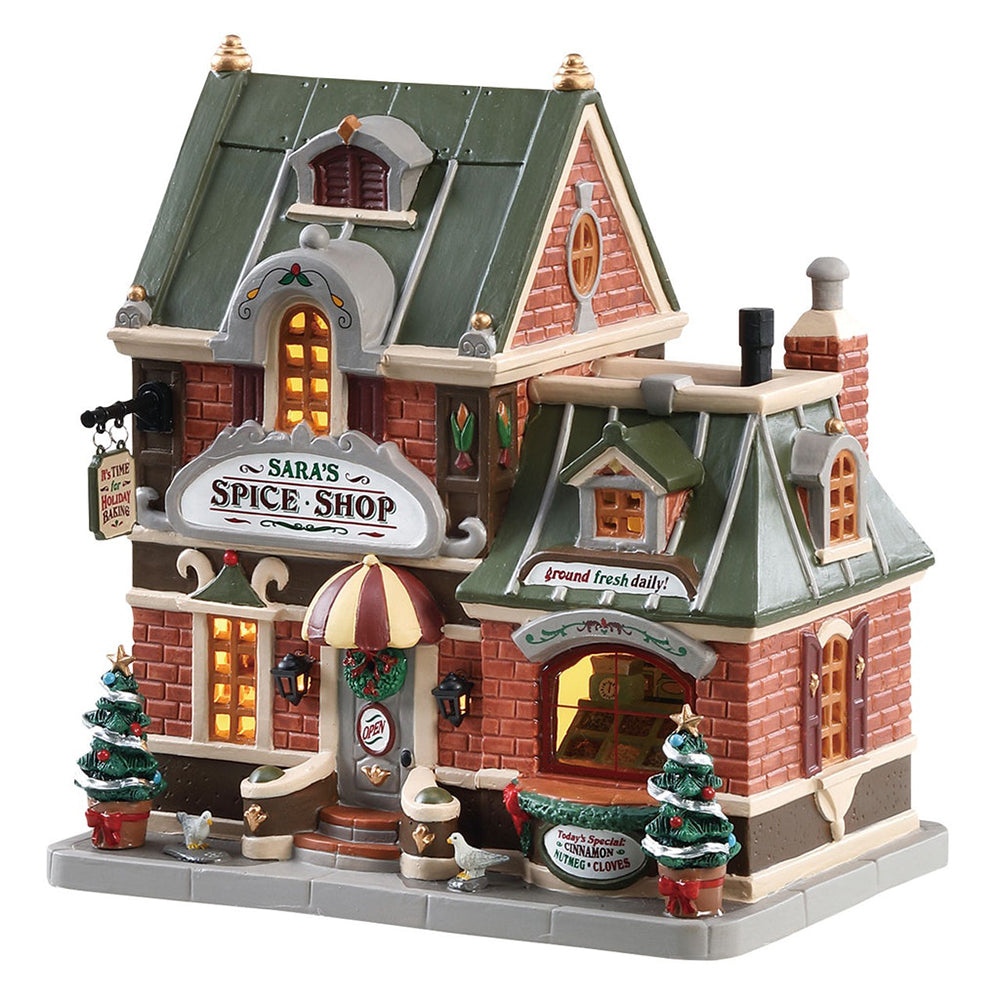 Lemax Caddington Village Sara's Spice Shop Lighted Building
